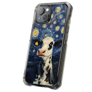 Cow Night 2 Tough Cases For Apple iPhone (17, 16, 15, 14, 13, 12, 11, X, SE, 8, 7/ Air, Plus, Pro, Max, Mini, XR, XS), Print in USA
