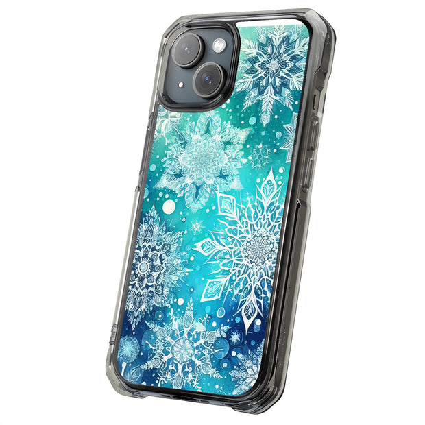 Xmas Snowflake Tough Cases For Apple iPhone (17, 16, 15, 14, 13, 12, 11, X, SE, 8, 7/ Air, Plus, Pro, Max, Mini, XR, XS), Print in USA