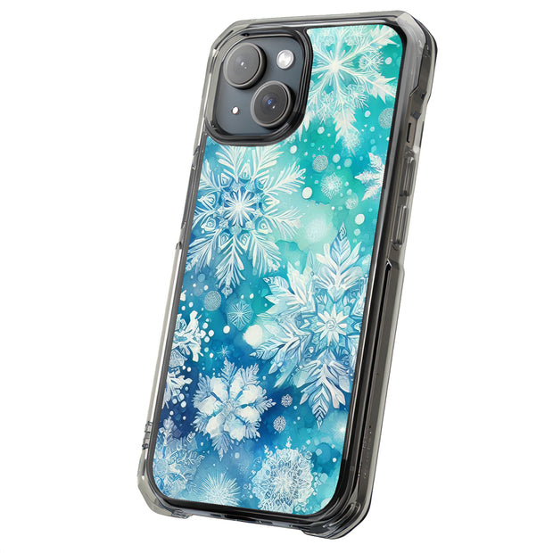 Snowflake Blue 1 Tough Cases For Apple iPhone (17, 16, 15, 14, 13, 12, 11, X, SE, 8, 7/ Air, Plus, Pro, Max, Mini, XR, XS), Print in USA
