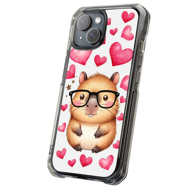 Capybara Love Tough Cases For Apple iPhone (17, 16, 15, 14, 13, 12, 11, X, SE, 8, 7/ Air, Plus, Pro, Max, Mini, XR, XS), Print in USA
