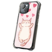 Cute Sleepy Cat Tough Cases For Apple iPhone (17, 16, 15, 14, 13, 12, 11, X, SE, 8, 7/ Air, Plus, Pro, Max, Mini, XR, XS), Print in USA