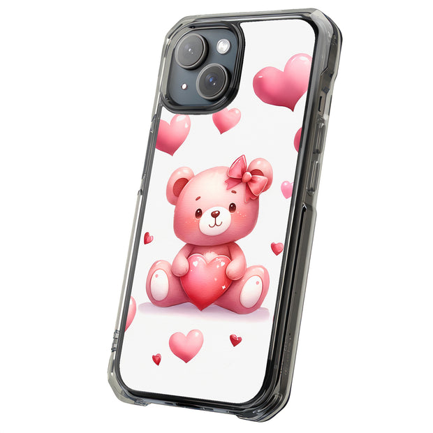 Valentine Bear Tough Cases For Apple iPhone (17, 16, 15, 14, 13, 12, 11, X, SE, 8, 7/ Air, Plus, Pro, Max, Mini, XR, XS), Print in USA