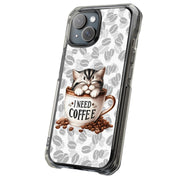 am Coffee Cat Tough Cases For Apple iPhone (17, 16, 15, 14, 13, 12, 11, X, SE, 8, 7/ Air, Plus, Pro, Max, Mini, XR, XS), Print in USA