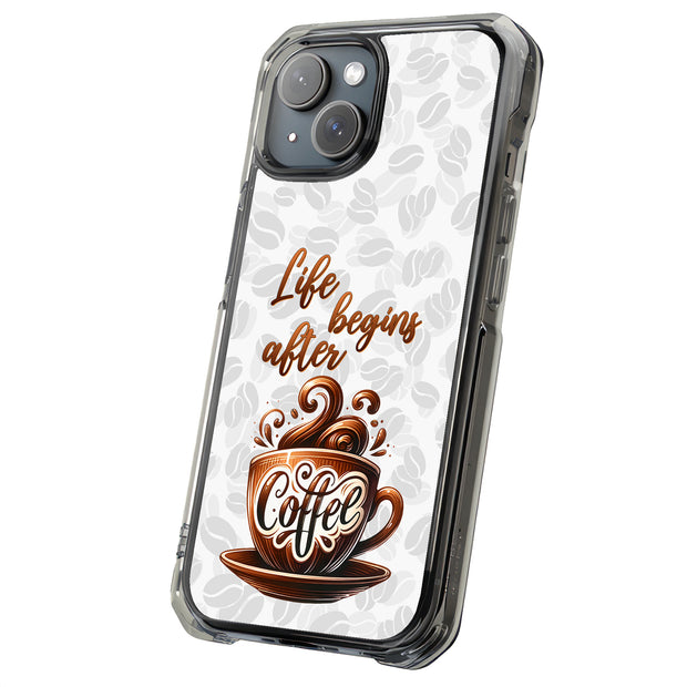 Coffee Life Tough Cases For Apple iPhone (17, 16, 15, 14, 13, 12, 11, X, SE, 8, 7/ Air, Plus, Pro, Max, Mini, XR, XS), Print in USA