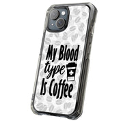 Coffee Blood Tough Cases For Apple iPhone (17, 16, 15, 14, 13, 12, 11, X, SE, 8, 7/ Air, Plus, Pro, Max, Mini, XR, XS), Print in USA