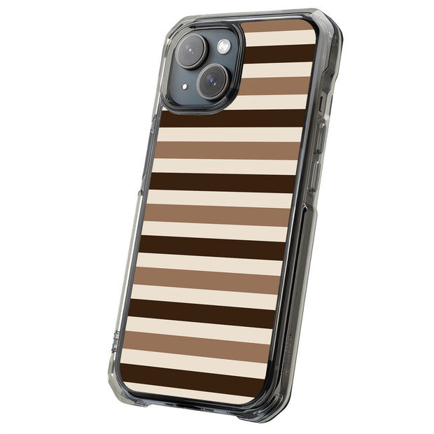 Coffee Stripes Tough Cases For Apple iPhone (17, 16, 15, 14, 13, 12, 11, X, SE, 8, 7/ Air, Plus, Pro, Max, Mini, XR, XS), Print in USA