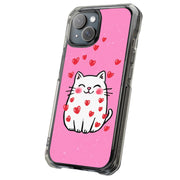 Valentine Cat Tough Cases For Apple iPhone (17, 16, 15, 14, 13, 12, 11, X, SE, 8, 7/ Air, Plus, Pro, Max, Mini, XR, XS), Print in USA