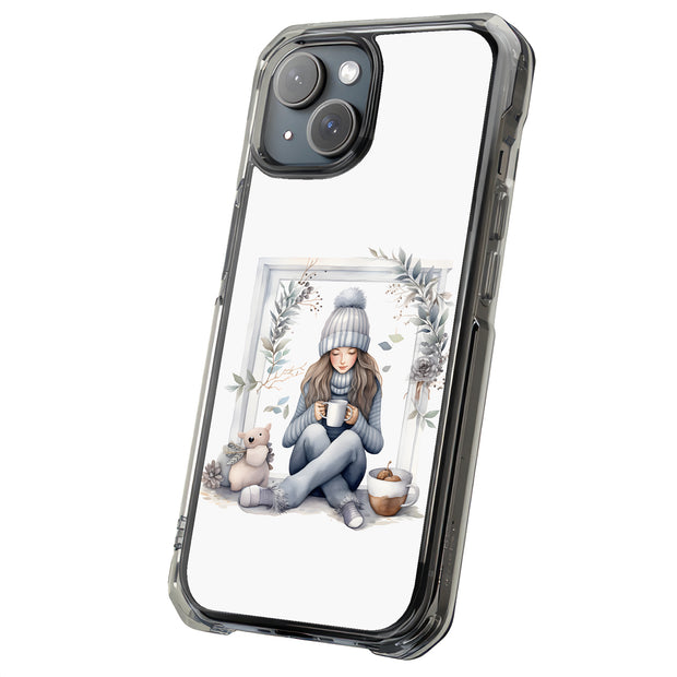 Winter Girl Tough Cases For Apple iPhone (17, 16, 15, 14, 13, 12, 11, X, SE, 8, 7/ Air, Plus, Pro, Max, Mini, XR, XS), Print in USA