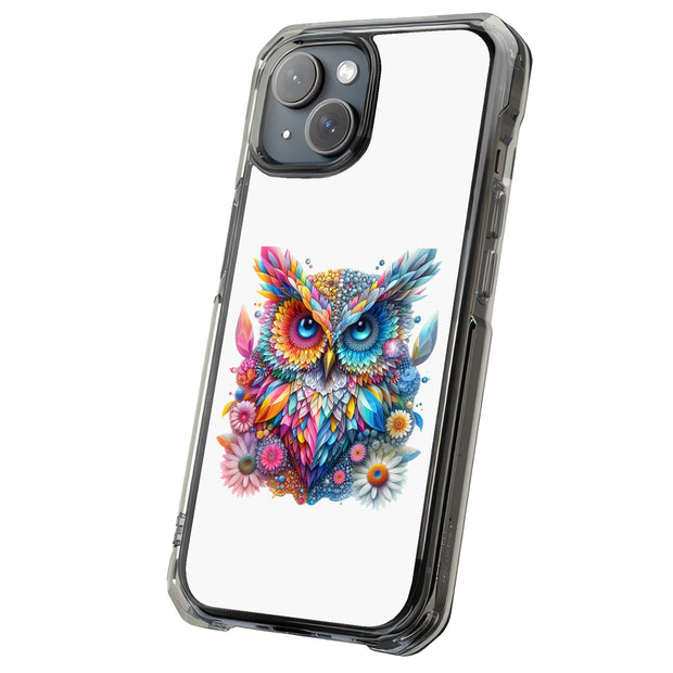 Gems Flower Owl Tough Cases For Apple iPhone (17, 16, 15, 14, 13, 12, 11, X, SE, 8, 7/ Air, Plus, Pro, Max, Mini, XR, XS), Print in USA