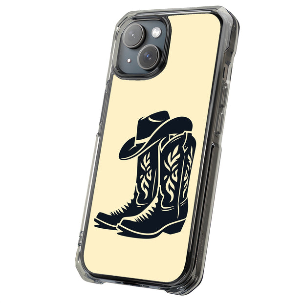Cowboy Hat Boot Tough Cases For Apple iPhone (17, 16, 15, 14, 13, 12, 11, X, SE, 8, 7/ Air, Plus, Pro, Max, Mini, XR, XS), Print in USA