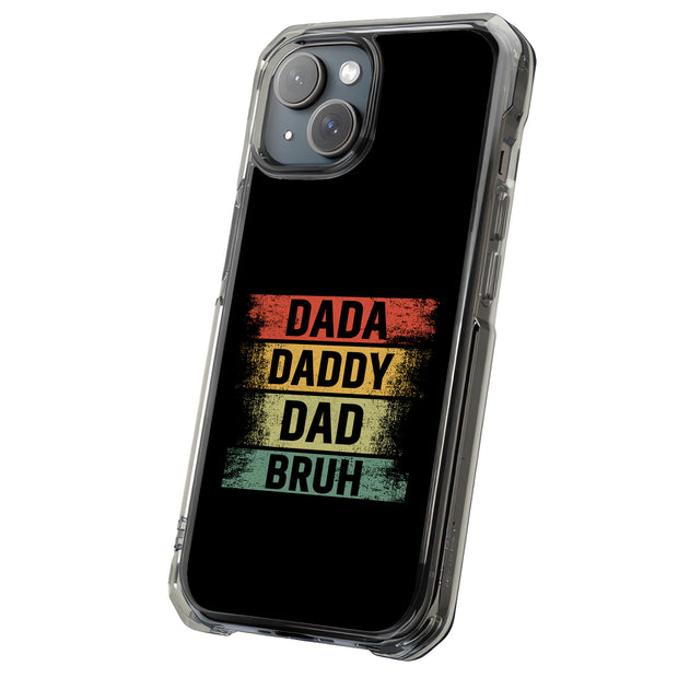 Funny Dad Bruh Tough Cases For Apple iPhone (17, 16, 15, 14, 13, 12, 11, X, SE, 8, 7/ Air, Plus, Pro, Max, Mini, XR, XS), Print in USA