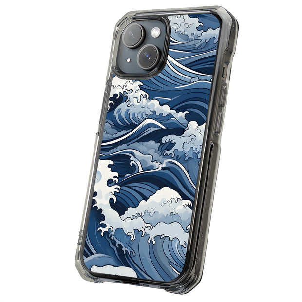 Japanese Wave 1 Tough Cases For Apple iPhone (17, 16, 15, 14, 13, 12, 11, X, SE, 8, 7/ Air, Plus, Pro, Max, Mini, XR, XS), Print in USA