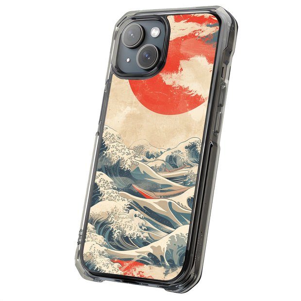 Japanese Wave 4 Tough Cases For Apple iPhone (17, 16, 15, 14, 13, 12, 11, X, SE, 8, 7/ Air, Plus, Pro, Max, Mini, XR, XS), Print in USA
