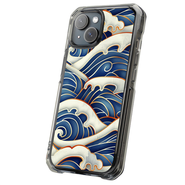 Japanese Wave 6 Tough Cases For Apple iPhone (17, 16, 15, 14, 13, 12, 11, X, SE, 8, 7/ Air, Plus, Pro, Max, Mini, XR, XS), Print in USA
