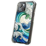 Glass Wave 1 Tough Cases For Apple iPhone (17, 16, 15, 14, 13, 12, 11, X, SE, 8, 7/ Air, Plus, Pro, Max, Mini, XR, XS), Print in USA