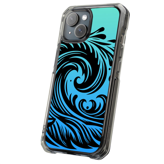 Line Art Waves Tough Cases For Apple iPhone (17, 16, 15, 14, 13, 12, 11, X, SE, 8, 7/ Air, Plus, Pro, Max, Mini, XR, XS), Print in USA