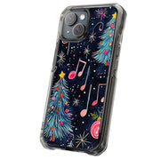 Xmas Music Note Tough Cases For Apple iPhone (17, 16, 15, 14, 13, 12, 11, X, SE, 8, 7/ Air, Plus, Pro, Max, Mini, XR, XS), Print in USA