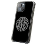 Jesus Love U 5 Tough Cases For Apple iPhone (17, 16, 15, 14, 13, 12, 11, X, SE, 8, 7/ Air, Plus, Pro, Max, Mini, XR, XS), Print in USA