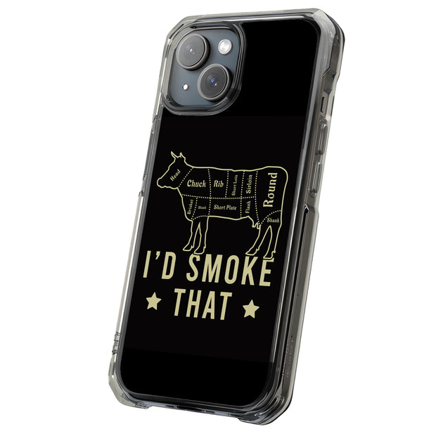 I'd Smoke Cow Tough Cases For Apple iPhone (17, 16, 15, 14, 13, 12, 11, X, SE, 8, 7/ Air, Plus, Pro, Max, Mini, XR, XS), Print in USA