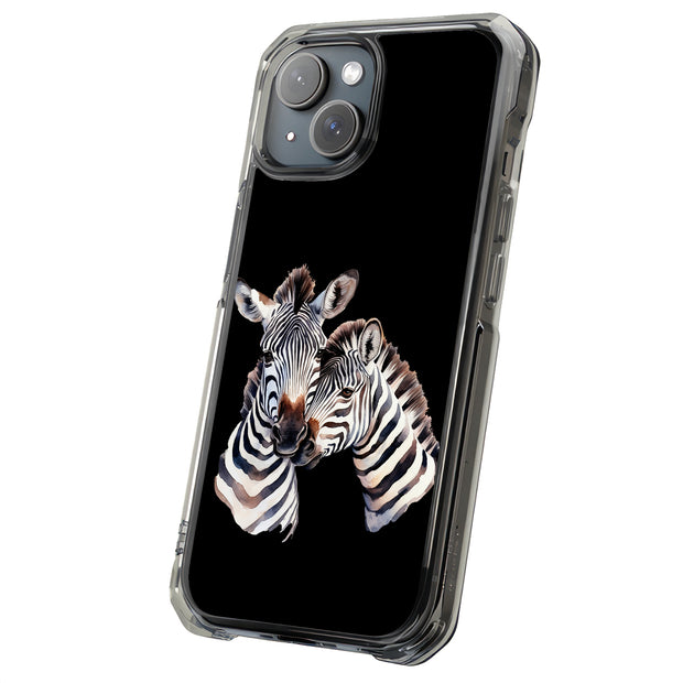 Zebra Couple Tough Cases For Apple iPhone (17, 16, 15, 14, 13, 12, 11, X, SE, 8, 7/ Air, Plus, Pro, Max, Mini, XR, XS), Print in USA
