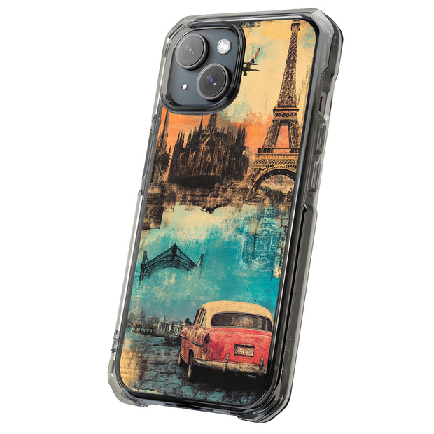 Paris Collage 2 Tough Cases For Apple iPhone (17, 16, 15, 14, 13, 12, 11, X, SE, 8, 7/ Air, Plus, Pro, Max, Mini, XR, XS), Print in USA