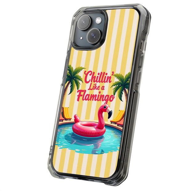 Chillin Flamingo Tough Cases For Apple iPhone (17, 16, 15, 14, 13, 12, 11, X, SE, 8, 7/ Air, Plus, Pro, Max, Mini, XR, XS), Print in USA