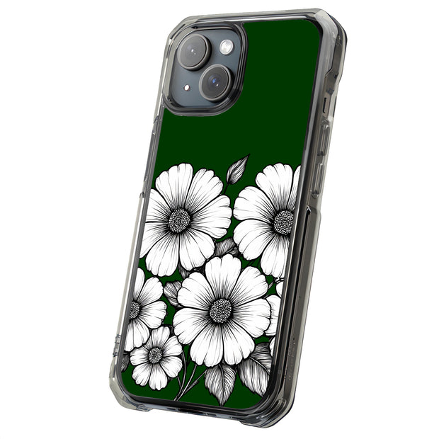 Line Art Floral Tough Cases For Apple iPhone (17, 16, 15, 14, 13, 12, 11, X, SE, 8, 7/ Air, Plus, Pro, Max, Mini, XR, XS), Print in USA