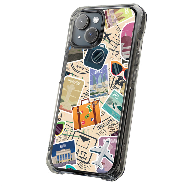 Travel Sticker Tough Cases For Apple iPhone (17, 16, 15, 14, 13, 12, 11, X, SE, 8, 7/ Air, Plus, Pro, Max, Mini, XR, XS), Print in USA