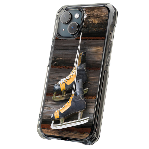 Hockey Skates Tough Cases For Apple iPhone (17, 16, 15, 14, 13, 12, 11, X, SE, 8, 7/ Air, Plus, Pro, Max, Mini, XR, XS), Print in USA