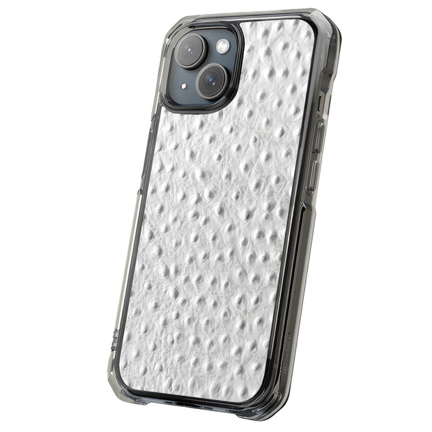 White Ostrich Tough Cases For Apple iPhone (17, 16, 15, 14, 13, 12, 11, X, SE, 8, 7/ Air, Plus, Pro, Max, Mini, XR, XS), Print in USA