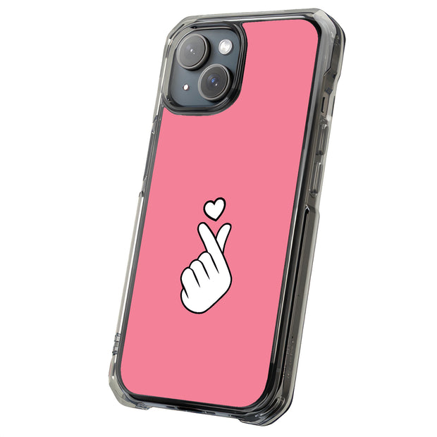 Finger Heart Tough Cases For Apple iPhone (17, 16, 15, 14, 13, 12, 11, X, SE, 8, 7/ Air, Plus, Pro, Max, Mini, XR, XS), Print in USA