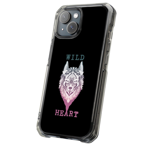 Wild Heart Wolf Tough Cases For Apple iPhone (17, 16, 15, 14, 13, 12, 11, X, SE, 8, 7/ Air, Plus, Pro, Max, Mini, XR, XS), Print in USA