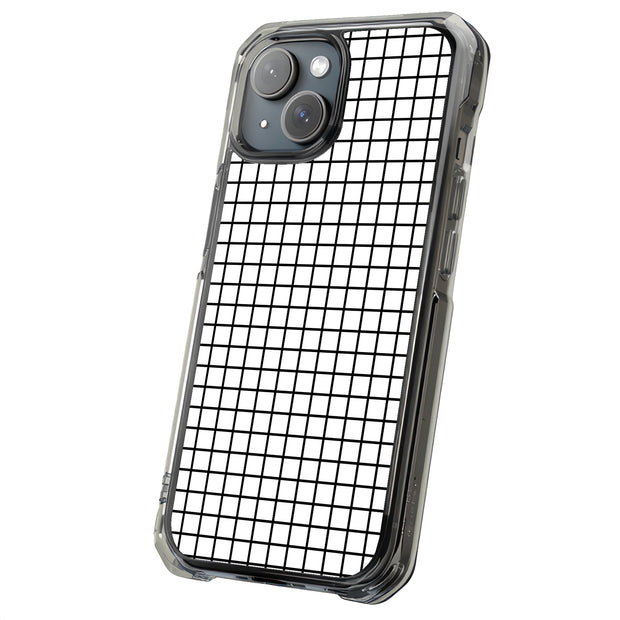 Blk White Grid Tough Cases For Apple iPhone (17, 16, 15, 14, 13, 12, 11, X, SE, 8, 7/ Air, Plus, Pro, Max, Mini, XR, XS), Print in USA