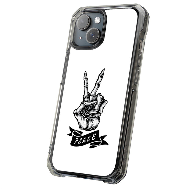 Peace Skeleton Tough Cases For Apple iPhone (17, 16, 15, 14, 13, 12, 11, X, SE, 8, 7/ Air, Plus, Pro, Max, Mini, XR, XS), Print in USA