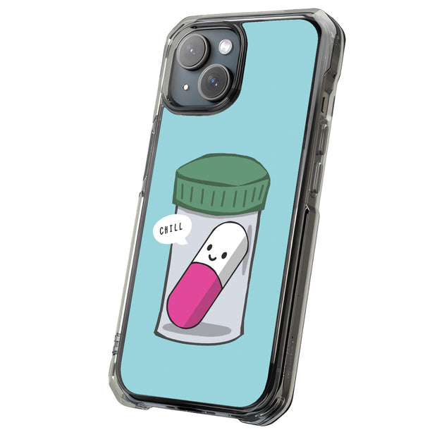 Pill Say Chill Tough Cases For Apple iPhone (17, 16, 15, 14, 13, 12, 11, X, SE, 8, 7/ Air, Plus, Pro, Max, Mini, XR, XS), Print in USA
