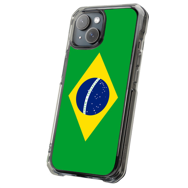 Flag Brazil Tough Cases For Apple iPhone (17, 16, 15, 14, 13, 12, 11, X, SE, 8, 7/ Air, Plus, Pro, Max, Mini, XR, XS), Print in USA