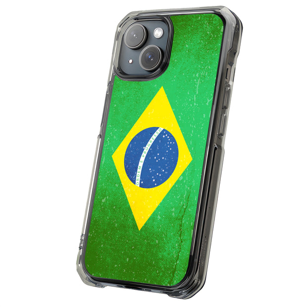 Old Flag Brazil Tough Cases For Apple iPhone (17, 16, 15, 14, 13, 12, 11, X, SE, 8, 7/ Air, Plus, Pro, Max, Mini, XR, XS), Print in USA