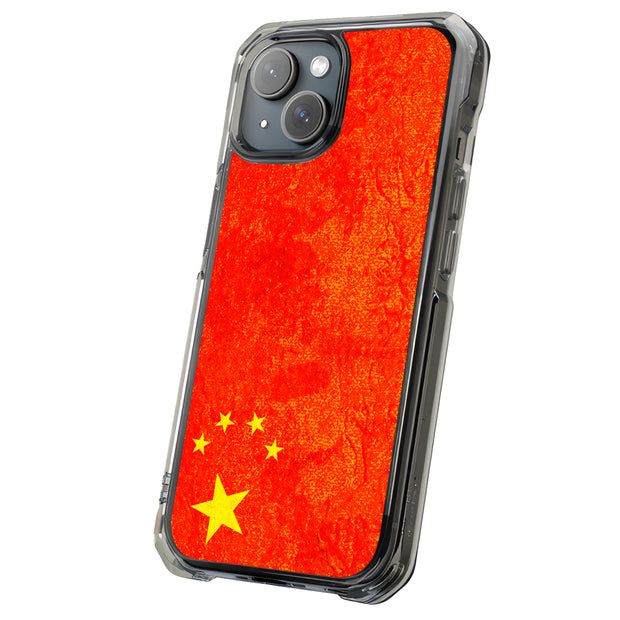 Old Flag China Tough Cases For Apple iPhone (17, 16, 15, 14, 13, 12, 11, X, SE, 8, 7/ Air, Plus, Pro, Max, Mini, XR, XS), Print in USA
