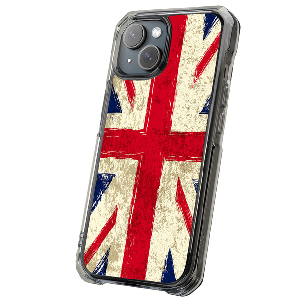Old UK Flag Tough Cases For Apple iPhone (17, 16, 15, 14, 13, 12, 11, X, SE, 8, 7/ Air, Plus, Pro, Max, Mini, XR, XS), Print in USA