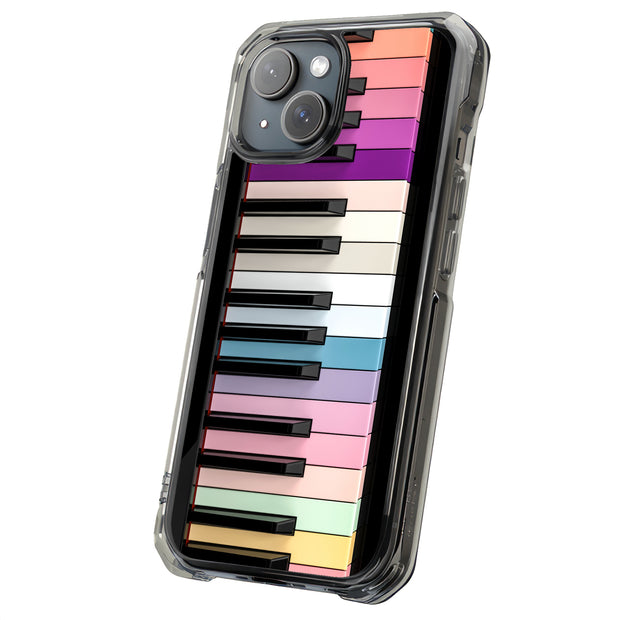 Rainbow Piano Tough Cases For Apple iPhone (17, 16, 15, 14, 13, 12, 11, X, SE, 8, 7/ Air, Plus, Pro, Max, Mini, XR, XS), Print in USA