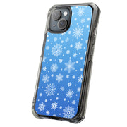 Blue Snowflakes Tough Cases For Apple iPhone (17, 16, 15, 14, 13, 12, 11, X, SE, 8, 7/ Air, Plus, Pro, Max, Mini, XR, XS), Print in USA
