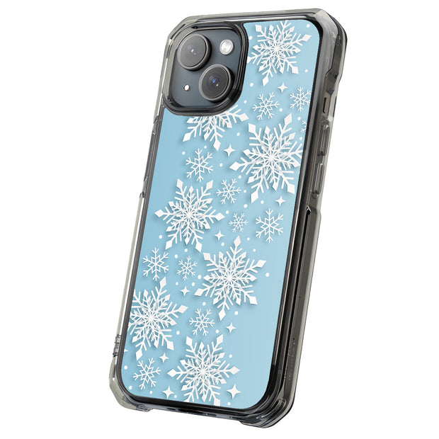 Snowflake Blue Tough Cases For Apple iPhone (17, 16, 15, 14, 13, 12, 11, X, SE, 8, 7/ Air, Plus, Pro, Max, Mini, XR, XS), Print in USA