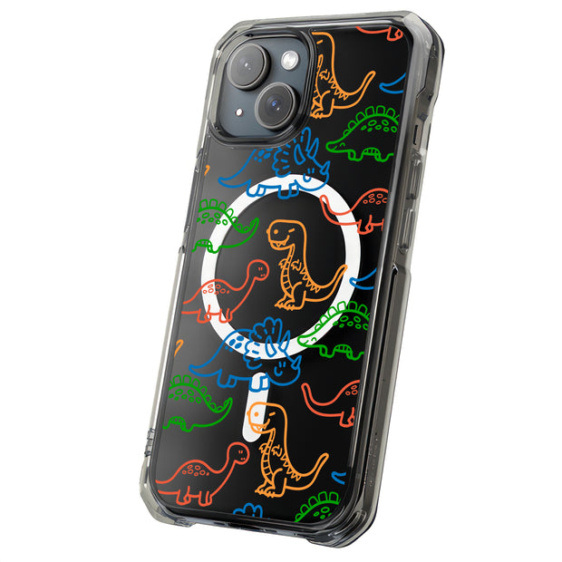 Dinosaur Cute 3 Tough Cases For Apple iPhone (17, 16, 15, 14, 13, 12, 11, X, SE, 8, 7/ Air, Plus, Pro, Max, Mini, XR, XS), Print in USA