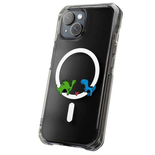 Dinosaur Love Tough Cases For Apple iPhone (17, 16, 15, 14, 13, 12, 11, X, SE, 8, 7/ Air, Plus, Pro, Max, Mini, XR, XS), Print in USA