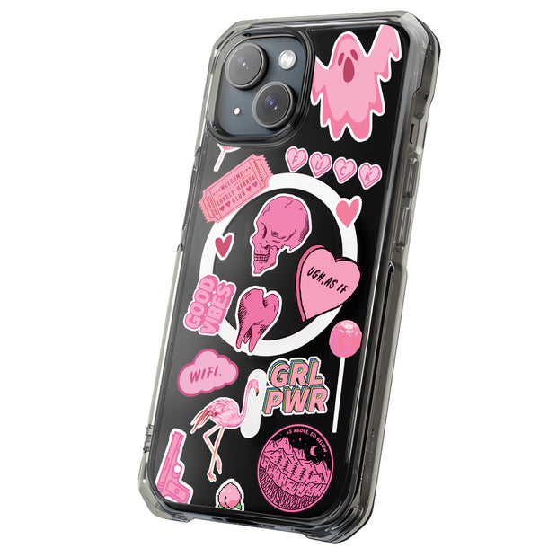 Skull Collage Tough Cases For Apple iPhone (17, 16, 15, 14, 13, 12, 11, X, SE, 8, 7/ Air, Plus, Pro, Max, Mini, XR, XS), Print in USA