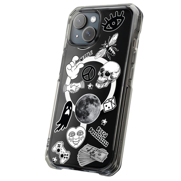 Ghost Collage Tough Cases For Apple iPhone (17, 16, 15, 14, 13, 12, 11, X, SE, 8, 7/ Air, Plus, Pro, Max, Mini, XR, XS), Print in USA