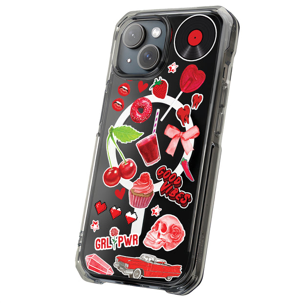 Cherry Collage Tough Cases For Apple iPhone (17, 16, 15, 14, 13, 12, 11, X, SE, 8, 7/ Air, Plus, Pro, Max, Mini, XR, XS), Print in USA