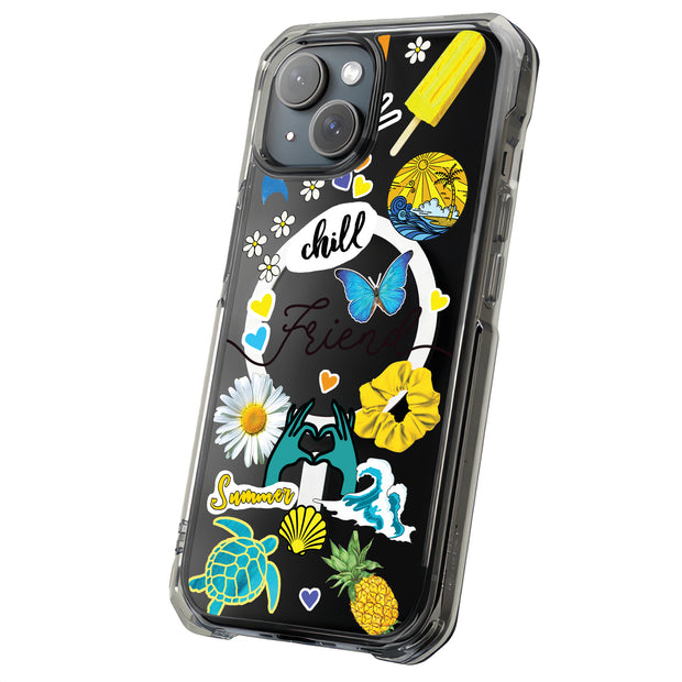 Chill Collage Tough Cases For Apple iPhone (17, 16, 15, 14, 13, 12, 11, X, SE, 8, 7/ Air, Plus, Pro, Max, Mini, XR, XS), Print in USA