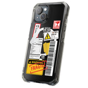 Warning Collage Tough Cases For Apple iPhone (17, 16, 15, 14, 13, 12, 11, X, SE, 8, 7/ Air, Plus, Pro, Max, Mini, XR, XS), Print in USA