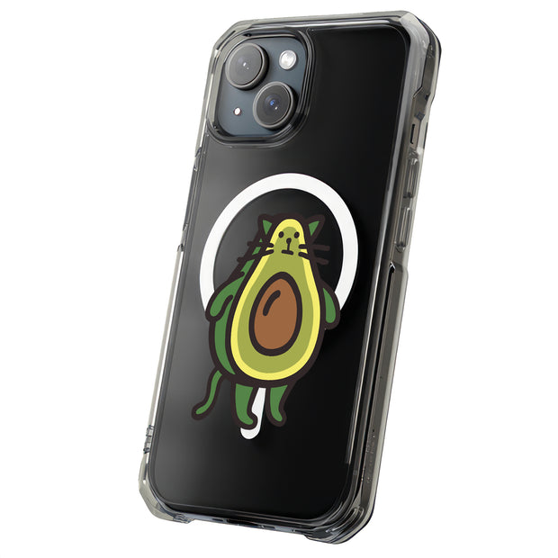 Cat Avocado Tough Cases For Apple iPhone (17, 16, 15, 14, 13, 12, 11, X, SE, 8, 7/ Air, Plus, Pro, Max, Mini, XR, XS), Print in USA